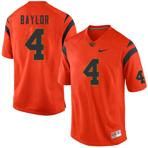 Men #4 B.J. Baylor Oregon State Beavers College Football Jerseys Sale-Orange